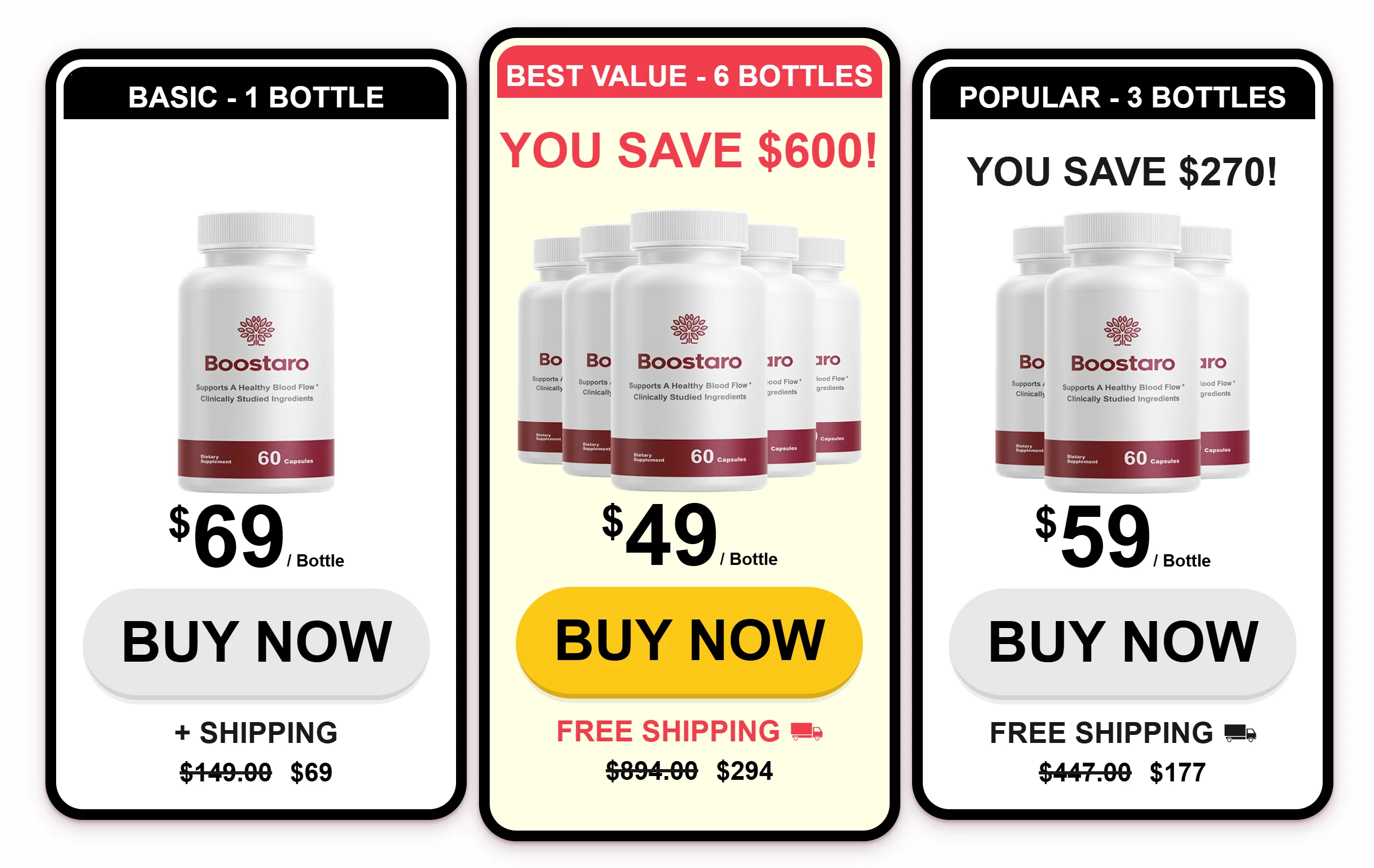 Boostaro order page 1